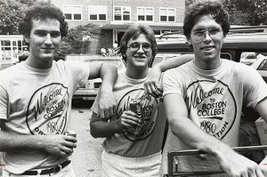 Boston College students at 1980 orientation