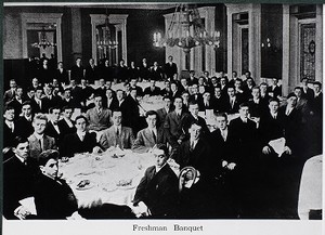 Freshman Banquet photo of the class of 1915 as freshmen at their Freshmen Banquet