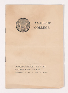 Amherst College Commencement program, 1920 June 16