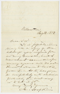 Mark Hopkins letter to Edward Hitchcock, 1858 August 28