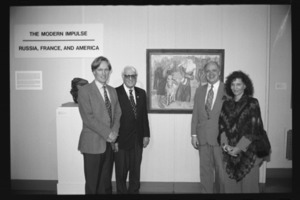Photographs of an art exhibit opening in Mead Art Museum, 1994 October