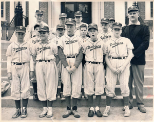 In front of Muzzey Jr. High - the old high school - Dick Perry - The Dodgers