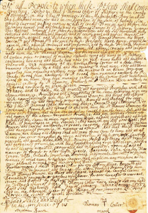 1737 deed to the home of Thomas Damon