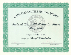 Fishing award