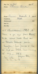 Tewksbury Almshouse Intake Record: Burke, Thomas