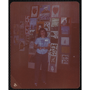 A girl posing at the Charlestown Boys' Club Art Exhibit