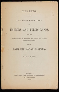 "Hearing before the Joint Committee on Harbors and Public Lands"