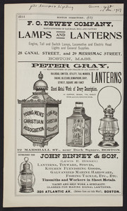Advertisements for Boston lamp and lantern dealers, Boston, Mass., 1901