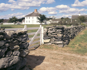 Buildings with wall and gate, Casey Farm, Saunderstown, R.I.