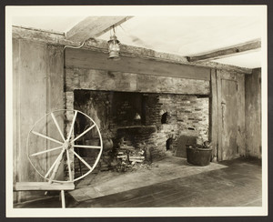Interior view of the Swett-Ilsley House, fireplace, Newbury, Mass., 1932