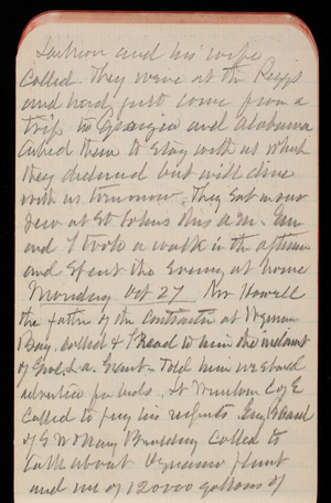 Thomas Lincoln Casey Notebook, October 1890-December 1890, 31, Larkin and his wife