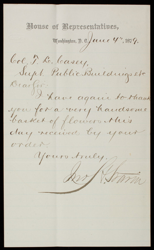John H. Starm to Thomas Lincoln Casey, June 4, 1879