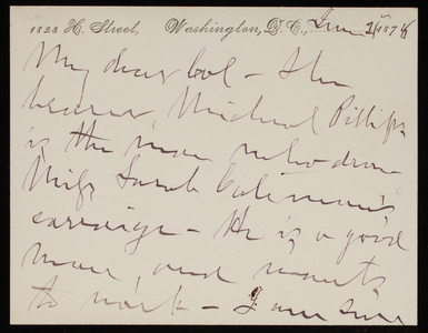 Senator [illegible] to Thomas Lincoln Casey, June 21, 1878