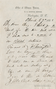 Letter from Dorothea Dix to Mary, 29 March 1865