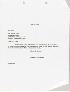 Letter from Mark H. McCormack to Robert Nute