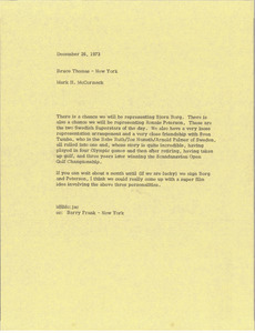 Memorandum from Mark H. McCormack to Bruce Thomas