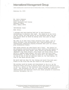 Letter from Mark H. McCormack to Jerry Johnston