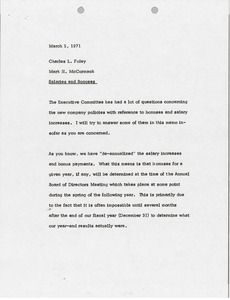 Memorandum from Mark H. McCormack to Charles L. Foley