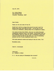 Letter from Mark H. McCormack to Curtis Person