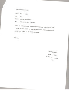 Fax from Mark H. McCormack to Shigeki Uji