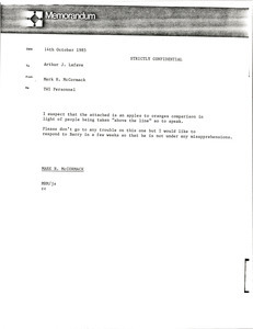 Memorandum from Mark H. McCormack to Arthur J. Lafave