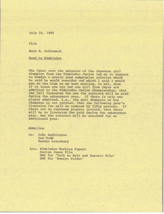 Memorandum from Mark H. McCormack to file