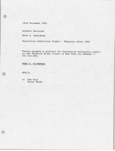 Memorandum from Mark H. McCormack to Michael Halstead