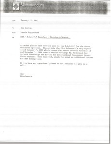 Memorandum from Laurie Roggenburk to Kay Cutlip