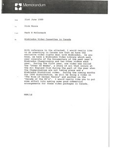 Memorandum from Mark H. McCormack to Dick Moore