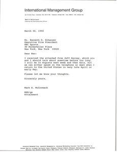 Letter from Mark H. McCormack to Kenneth D. Schanzer