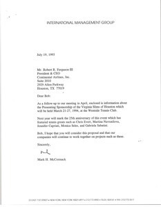 Letter from Mark H. McCormack to Robert R. Ferguson III