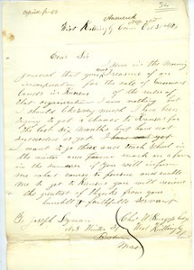 Letter from Charles W. Burgess to Joseph Lyman