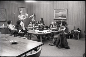 Jim Baker (with magazine) talking to Free Spirit Press crew