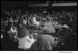 Bhagavan Das onstage in the Winterland Ballroom during the Ram Dass 'marathon,' with Amazing Grace