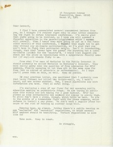 Letter from Judi Chamberlin to Leonard Roy Frank