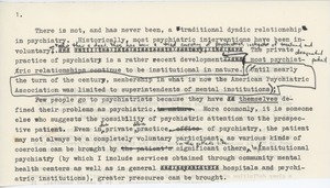 Portions of paper on the mental patients' movement and patients' rights