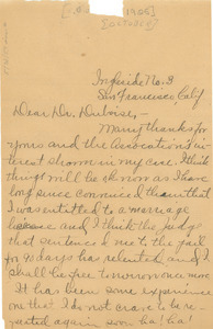 Letter from G. Hendricks Ono to W. E. B. Du Bois