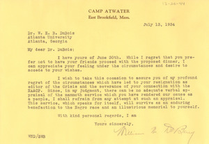 Letter from William N. DeBerry to W. E. B. Du Bois