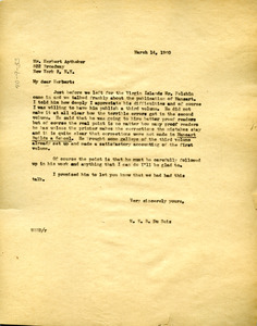 Letter from W. E. B. Du Bois to Herbert Aptheker