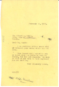 Letter from W. E. B. Du Bois to Albert A. Smith