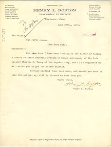 Letter from Henry L. Norton to W. E. B. Du Bois