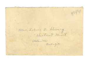 Letter from Nina Du Bois to Louie Shivery