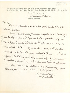 Fragment of letter from Monroe Pickett to W. E. B. Du Bois
