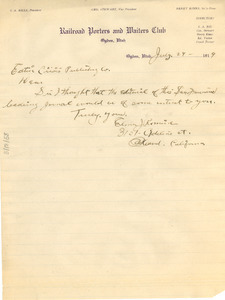 Letter from Elmer J. Romine to the editor of The Crisis