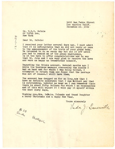 Letter from Vada Somerville to W. E. B. Du Bois