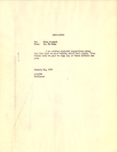 Memorandum from W. E. B. Du Bois to Elizabeth Prophet