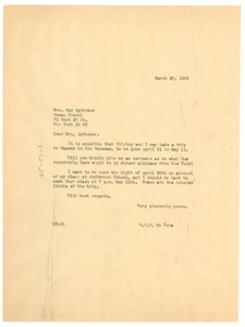 Letter from W. E. B. Du Bois to Ocean Travel