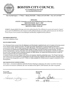 Committee on City and Neighborhood Services meeting minutes, April 7, 2009