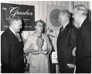 Mayor John F. Collins with three unidentified individuals