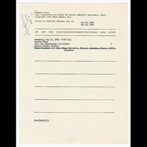 Minutes and attendance list for Dale Area Improvement Association meeting on May 19, 1965